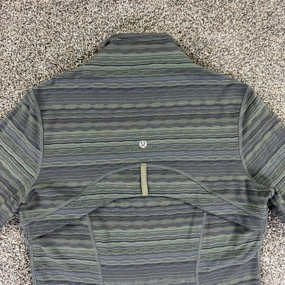 Lululemon Define Jacket Women 8 Green Grey Space Dye Striped Full Zip Yoga Layer - Picture 6 of 12